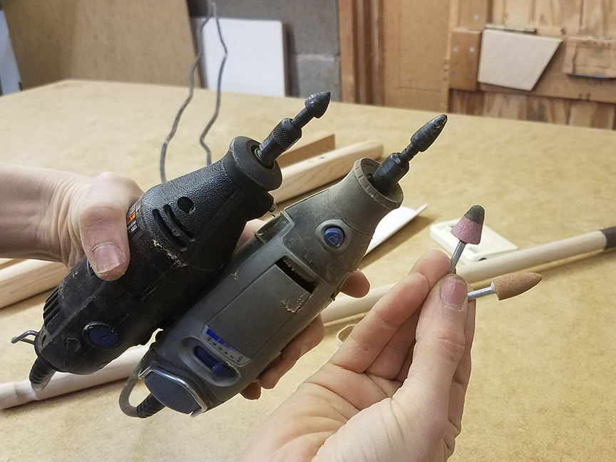 Dremel bits for tuning a Native american flute - www.stellarflutes.com