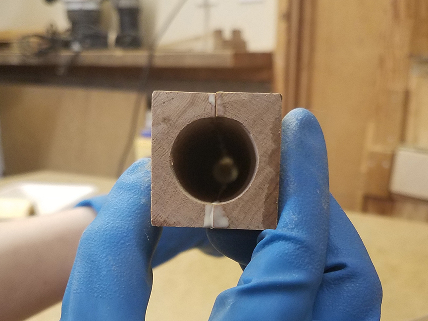 Pre bored flute kit after aligning bore - www.stellarflutes.com