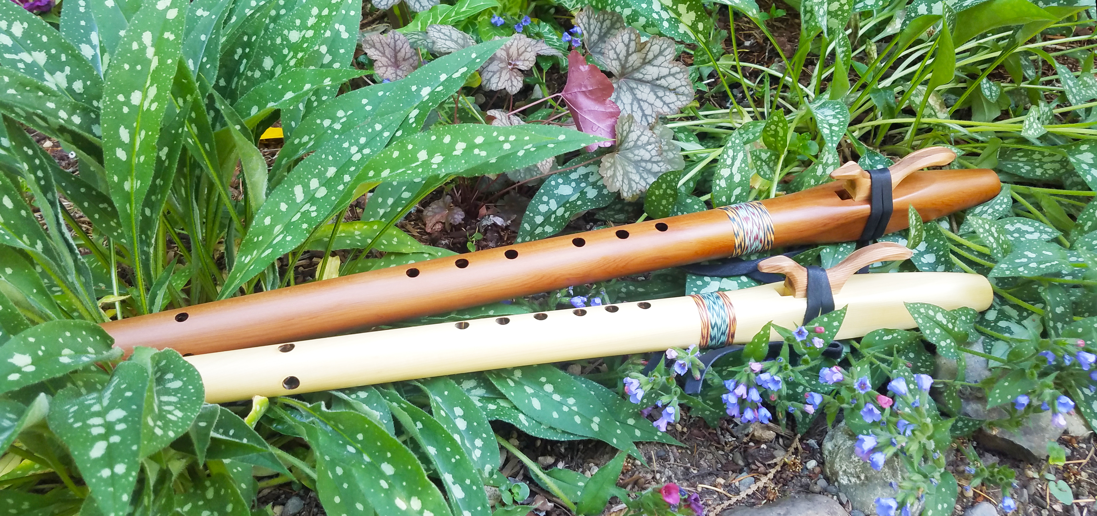 Two Stellar Premiere flutes in the keys of E and A that can be played together in a duet. https://www.stellarflutes.com